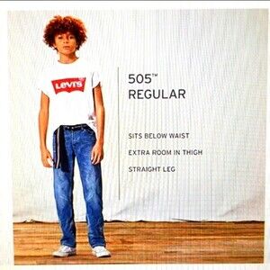 Levi's 505 straight leg jeans - boy's size 10 regular (25x25) - medium blue